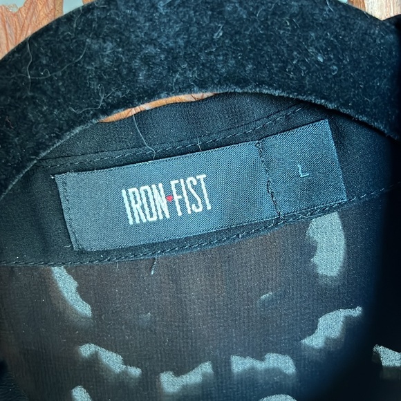 goth skeleton sheer button up- iron fist brand - Picture 5 of 5
